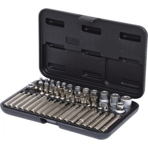 KS Tools Bit készlet, 10mm-es, rátuzo adapterrel 57 részes TX+PH+SW+FL+XZN Méretek:E4-5-6-7-8-10-11-12-14-16-18-20 TX20-25-27-30-40-45-50-55-60,SW4-5-6-7-8-10-12