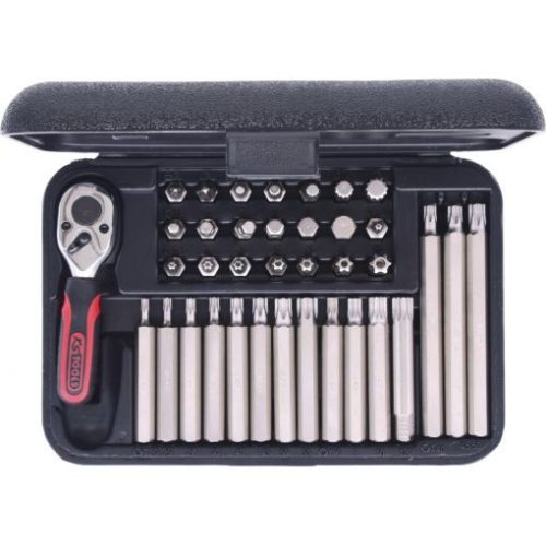 KS Tools Bit készlet, 1/4", rátuzo adapterrel 37 részes TX+PH+SW+FL+XZN