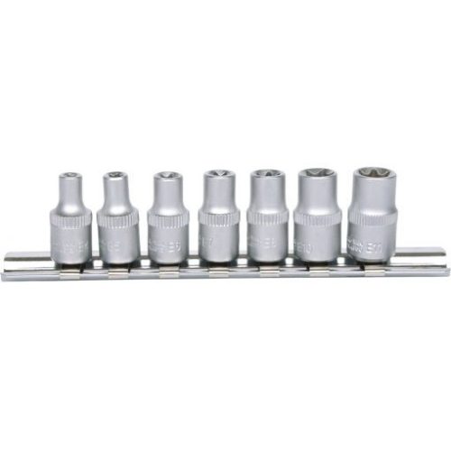 KS Tools Dugókulcs készlet 1/4" TORX-E, tartósínen E 4-11 7 részes