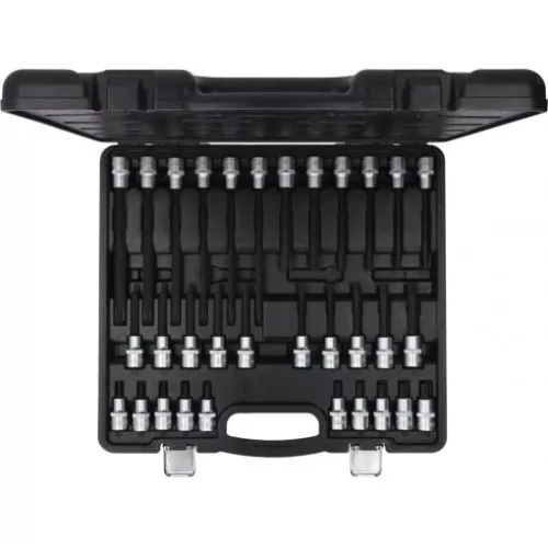 KS Tools Rátűzőkulcs készlet 1/2" TORX, rövid/ hosszú TX20-70  32 részes, L=55/100/140/200 mm