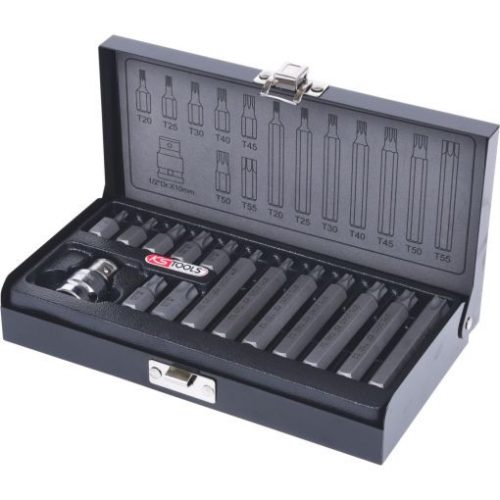 KS Tools Bit készlet, 10mm-es, rátuzo adapterrel 15 részes TX20-TX55 30+75mm