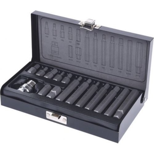 KS Tools Bit készlet, 10mm-es, rátuzo adapterrel 15 részes SW 4-12mm 30+75mm