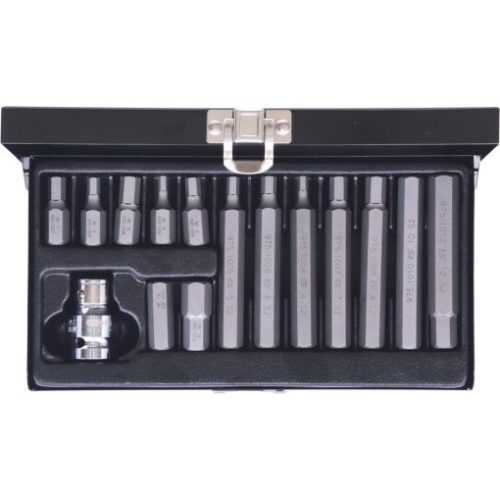 KS Tools Bit készlet, 10mm-es, rátuzo adapterrel 15 részes SW 4-12mm 30+75mm