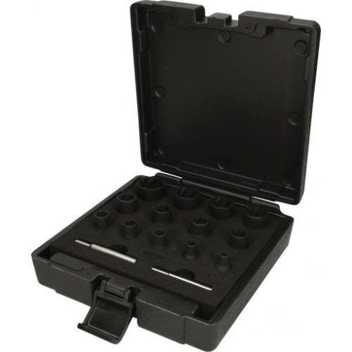 KS Tools Sérült fejű csavar ( anya ) kihajtó 1/4"+1/2" 15 részes, 6-27mm