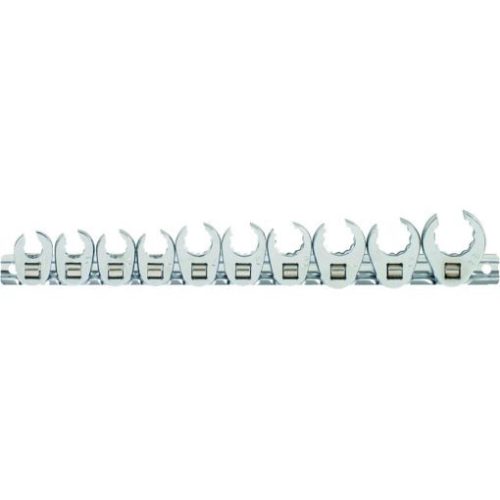KS Tools Nyitott csillagkulcs fej készlet 3/8" (varjúláb) SW 10-22 mm 10 részes Méretek:10-11-12-13-14-15-16-17-19-22