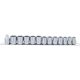 KS Tools Dugókulcs készlet 3/8", tartósínen RESCUEpower 8-19 mm 13 részes,  sérült fejű csavarokhoz