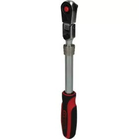   KS Tools Racsnis hajtókar 3/8", irányváltós, teleszkópos 258-373 mm, Z=72 SlimPOWER, csuklós fej