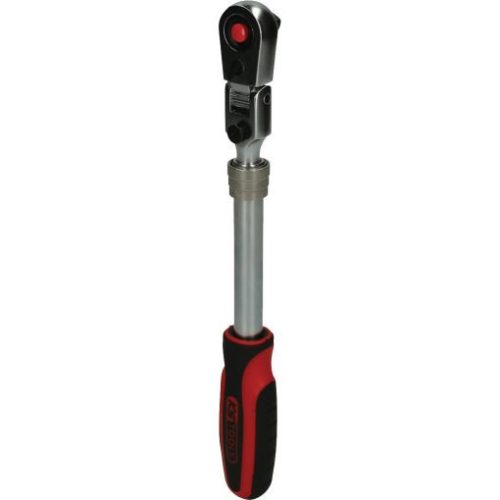 KS Tools Racsnis hajtókar 3/8", irányváltós, teleszkópos 258-373 mm, Z=72 SlimPOWER, csuklós fej