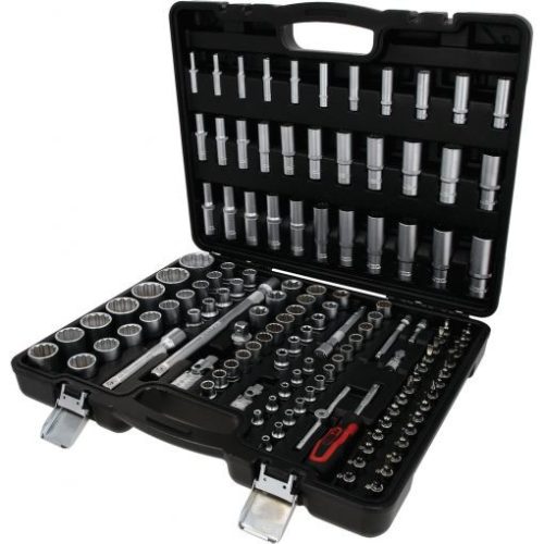 KS Tools Dugókulcs készlet + rátuzo 1/4"+3/8"+1/2", 12 szög 4-36 mm/E4-24, 133 részes (műa. koffer)
