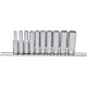 KS Tools Dugókulcs készlet 1/4" hosszú, tartósínen 4-13 mm 10 részes, 6 szög