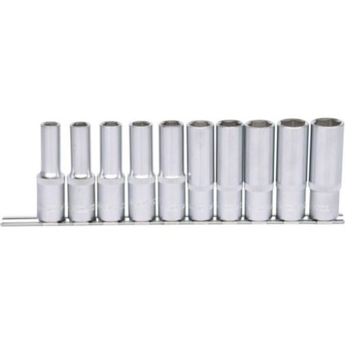 KS Tools Dugókulcs készlet 1/2" hosszú, tartósínen 10-19 mm 10 részes,  6 szög