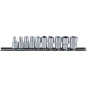   KS Tools Dugókulcs készlet 1/4" tartósínen 4-13 mm 10 részes, 6 szög