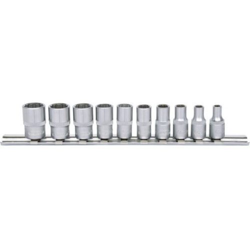 KS Tools Dugókulcs készlet 1/4" tartósínen 4-13 mm 10 részes, 12 szög