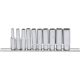 KS Tools Dugókulcs készlet 1/4" hosszú, tartósínen 4-13 mm 10 részes, 12 szög