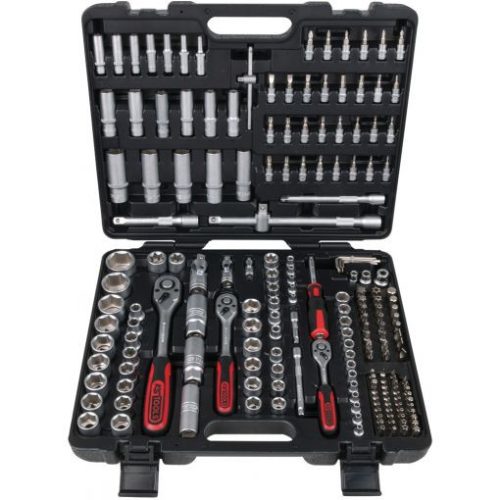 KS Tools Dugókulcs készlet + rátuzo 1/4"+3/8"+1/2"R/H 4-32 mm/E4-24/TX 8-40 195 részes