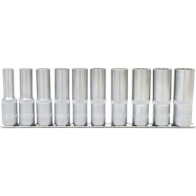   KS Tools Dugókulcs készlet 1/2" hosszú, tartósínen 10-21 mm 10 részes, 12 szög