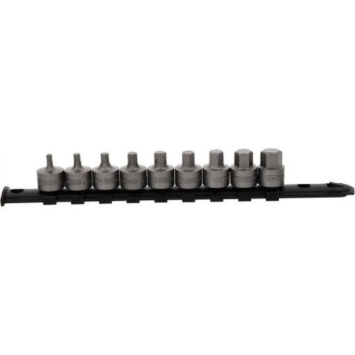 KS Tools Rátűzőkulcs készlet 3/8" hatszög, rövid 4-14 mm  9 részes, L= 28 mm, tartósínen