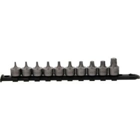   KS Tools Rátűzőkulcs készlet 3/8" TORX, tartósínen TX10-55 L=28mm 10 részes