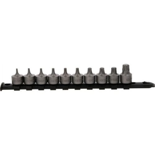KS Tools Rátűzőkulcs készlet 3/8" TORX, tartósínen TX10-55 L=28mm 10 részes