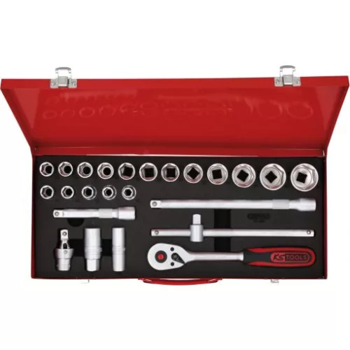 KS Tools Dugókulcs készlet 1/2" ( fém kazetta ) 10-32 mm 24 részes,  6 szög