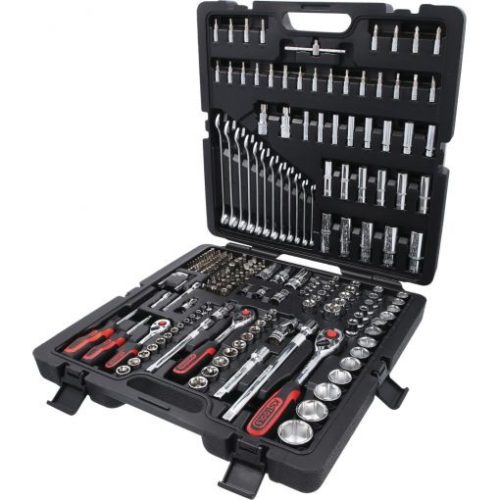 KS Tools Dugókulcs készlet + rátuzo 1/4"+3/8"+1/2"R/H 4-32 mm/E4-24/TX 8-40 216 részes, CHROMEplus