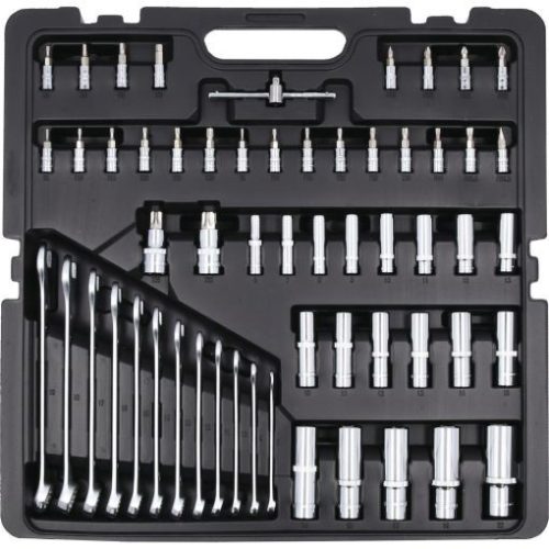 KS Tools Dugókulcs készlet + rátuzo 1/4"+3/8"+1/2"R/H 4-32 mm/E4-24/TX 8-40 216 részes, CHROMEplus