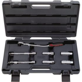   KS Tools Gyertyakulcs készlet, csuklós racsnival 3/8" 7 részes, 14-16-18-21+toldó