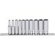 KS Tools Dugókulcs készlet 1/4" hosszú, tartósínen 4-13 mm 10 részes 6 szög