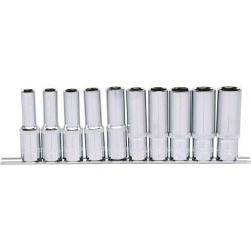 KS Tools Dugókulcs készlet 1/2" hosszú, tartósínen 10-19 mm 10 részes,  6 szög, CHROMEplus