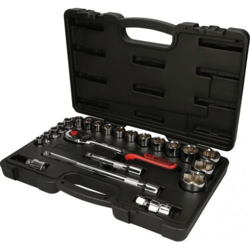 KS Tools Dugókulcs készlet 1/2" ( Műanyag koffer ) 10-34 mm 23 részes,  6 szög