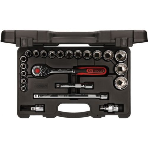 KS Tools Dugókulcs készlet 1/2" ( Műanyag koffer ) 10-34 mm 23 részes,  6 szög