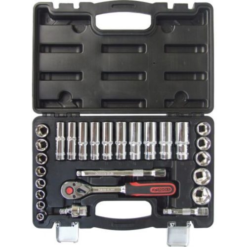 KS Tools Dugókulcs készlet 3/8" R/H ( műa. koffer ) 8-24 mm 27 részes, 6 szög