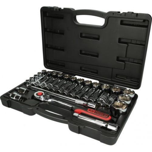 KS Tools Dugókulcs készlet 1/2" R/H CHROMEplus(műa. koffer) 10-34 mm 35 részes,  6 szög
