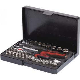   KS Tools Dugókulcs készlet + bitek 1/4" ( Műanyag koffer ) 4-14 mm 40 részes, 6 szög