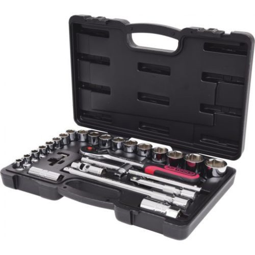 KS Tools Dugókulcs készlet 1/2" ( Műanyag koffer ) 10-32 mm 28 részes,  6 szög, CHROMEplus