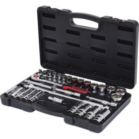   KS Tools Dugókulcs készlet 1/2" R/H collos CHROMEplus AF3/8"-1 1/4" 30 részes,  6 szög ( műa. koffer )