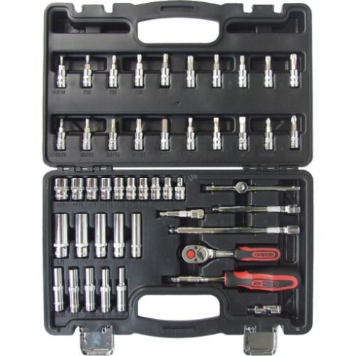 KS Tools Dugókulcs készlet 1/4" collos ( Műanyag koffer ) AF5/32"-1/2" 47 részes 6 szög