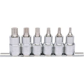   KS Tools Rátűzőkulcs készlet 1/2" XZN, CHROME, tartósínen M 5-M14 6 részes L= 55 Méretek:M5-6-8-10-12-14