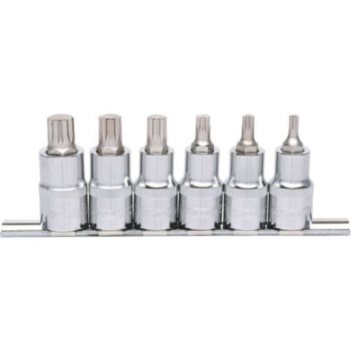 KS Tools Rátűzőkulcs készlet 1/2" XZN, CHROME, tartósínen M 5-M14 6 részes L= 55 Méretek:M5-6-8-10-12-14