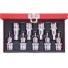 KS Tools Rátűzőkulcs készlet 1/2" TORX ( fém kazetta ) TX20-60 9 részes L= 55 mm CHROMEplus