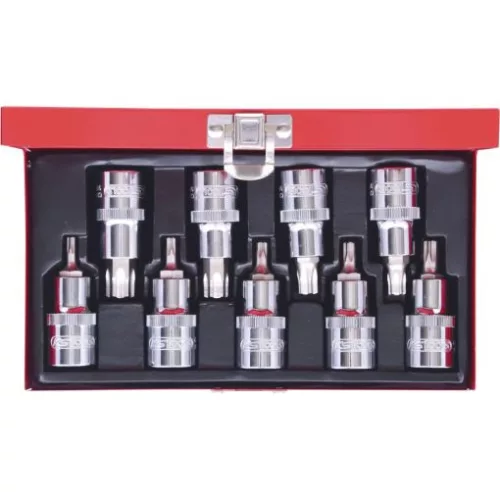 KS Tools Rátűzőkulcs készlet 1/2" TORX BO ( fém kazetta ) TX20-60 9 részes L= 55 mm