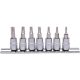 KS Tools Rátűzőkulcs készlet 1/4" TORX,  CHROME, tartósín TX10-40  7 részes, L=37