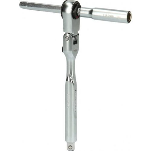 KS Tools Racsnis hajtókar klt.1/4" irányváltós, CHROMEplus 3 részes, 119 mm, Z=72/5° ACÉL, 180°-ban dönthető toldószárral és dugókulcs tartó adapterrel