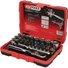   KS Tools Dugókulcs készlet + bitek 1/4" ( Műanyag koffer ) 5-14 mm 33 részes, 6 szög