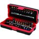 KS Tools Bit készlet, 1/4", racsnis hajtókarral 31 részes FL+PH+PZ+TX+SW
