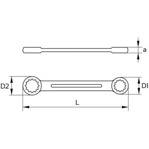 KS Tools Csillagkulcs egyenes, DIN837 16x17 mm