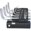 KS Tools Hatszögkulcs készlet rövid, krómozott AF 1/16"-3/8" 10 részes, 3 az 1-ben tartó Méretek:1/16-5/64-3/32-1/8-5/32-3/16-7/32-1/4-5/16 3/8