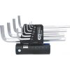 KS Tools Hatszögkulcs készlet hosszú, krómozott 1,5-10 mm 10 részes, 3 az 1-ben tartóval Méretek:1,5-2-2,5-3-4-5-6-7-8-10