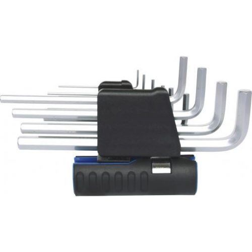 KS Tools Hatszögkulcs készlet hosszú, krómozott 1,5-10 mm 10 részes, 3 az 1-ben tartóval Méretek:1,5-2-2,5-3-4-5-6-7-8-10
