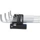 KS Tools Hatszögkulcs készlet extra hosszú, gömbvégű, króm AF 5/64"-9/16" 10 részes 3 az 1-en tartó Méretek:5/64-3/32-1/8-5/32-3/16-1/4-5/16-3/8 1/2-9/16